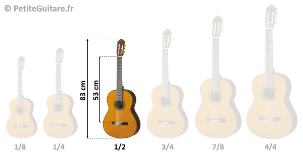 taille d'une guitare 1/2 enfant