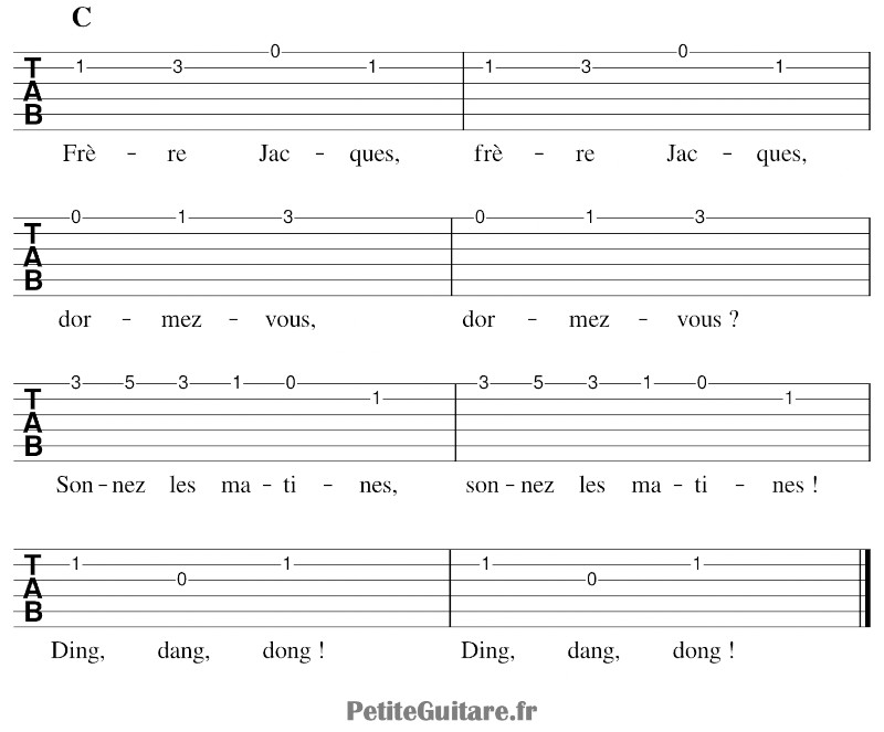 tablature frere jacques